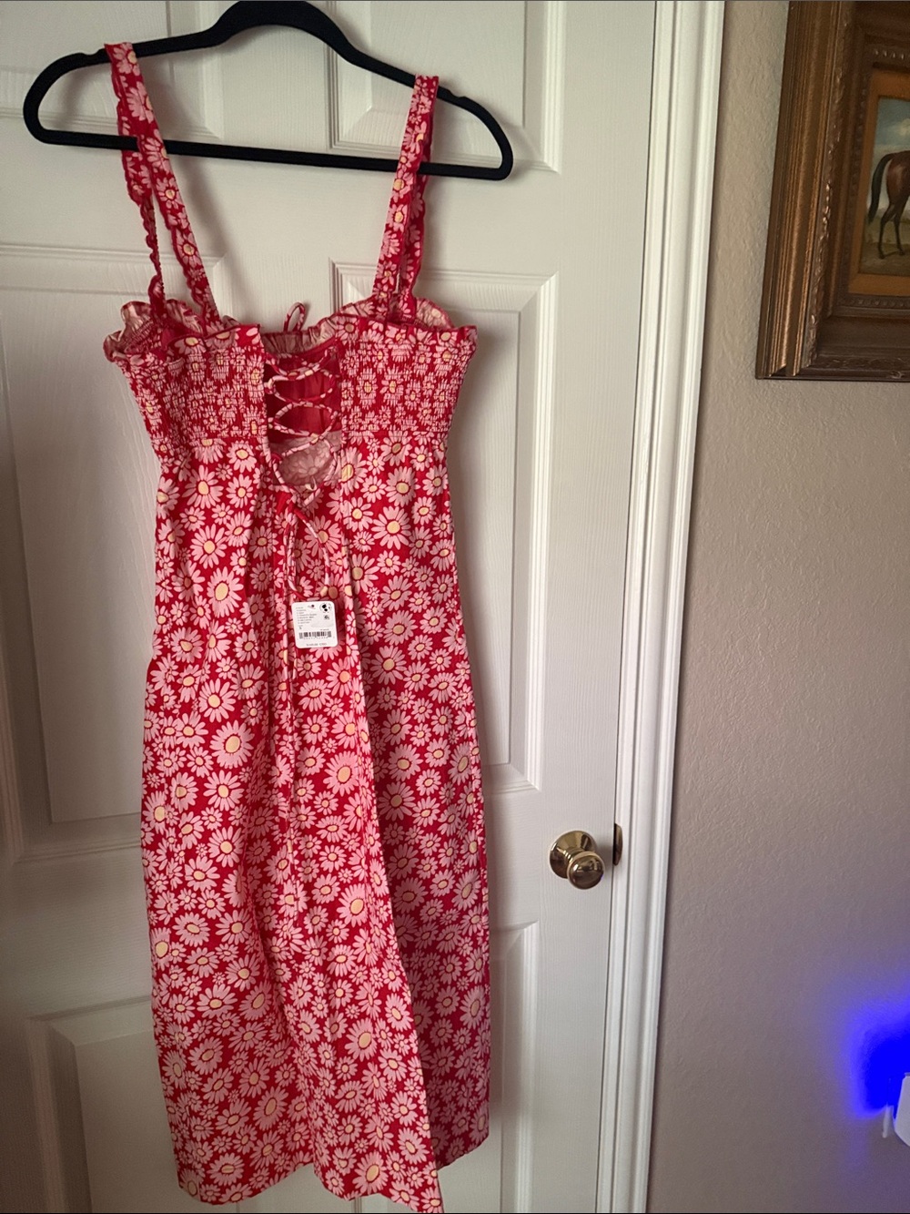 Free People Pink and White Floral Midi Dress - Picture 4 of 7